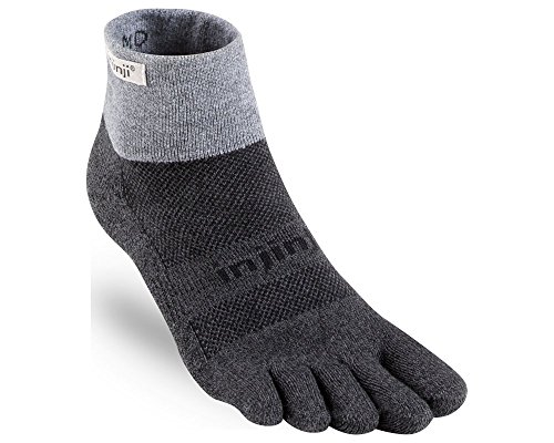 Injinji - Calcetines de media altura con dedos separados de la gama Trail para hombre, Hombre, color granito, tamaño medium Injinji - Calcetines de media altura con dedos separados de la gama Trail para hombre, Hombre, color granito, tamaño medium