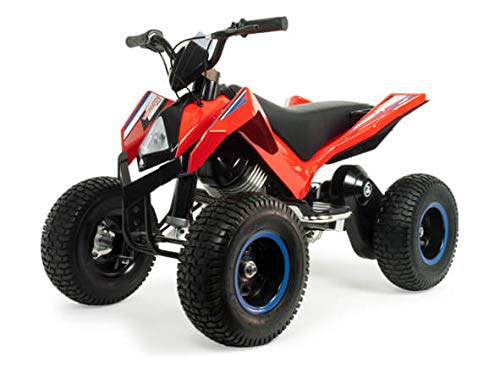 INJUSA 24 V Hunter Quad eléctrico con Ruedas antipinchazos, Detector de obstáculos, para niños Entre 7 y 11 años, Color Rojo y Negro (6024)