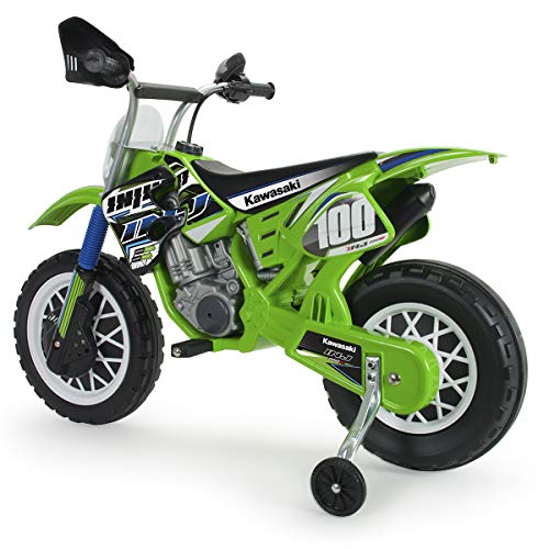 INJUSA - Moto Cross Kawasaki a BaterĆa 6V Licenciada con Acelerador en PuƱo y Bandas de Goma en Las Ruedas Recomendada a NiƱos +3 AƱos INJUSA - Moto Cross Kawasaki a BaterĆa 6V Licenciada con Acelerador en PuƱo y Bandas de Goma en Las Ruedas Recomendada a NiƱos +3 AƱos
