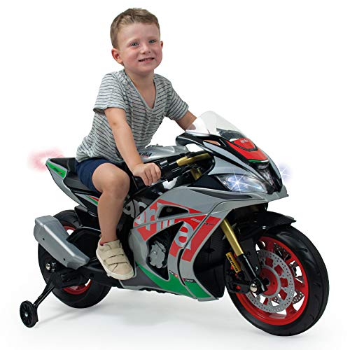 INJUSA – Moto Racing Aprilia 12V con Licencia Oficial de Marca con Luces y Sonidos y Acelerador en Puño Recomendada a Niños +3 Años INJUSA – Moto Racing Aprilia 12V con Licencia Oficial de Marca con Luces y Sonidos y Acelerador en Puño Recomendada a Niños +3 Años