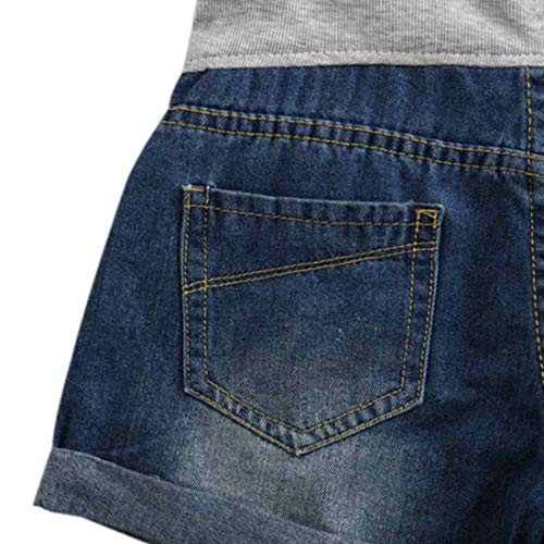 Inlefen Mujer Shorts de Mezclilla de Maternidad Jean Shorts de salón El Embarazo Corto Pantalones Ajustable Over Bump Pantalones Vaqueros