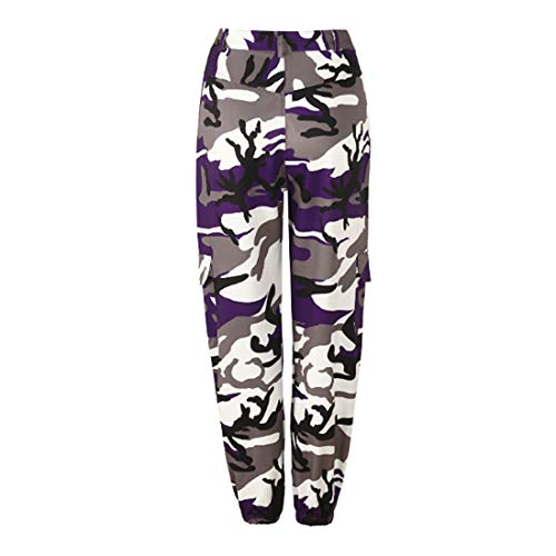 Inlefen Pantalones Casuales de Mujer Pantalones Sueltos de Camuflaje Pantalones Harem Pantalones Baile Hip Hop Moda Ocio Deportes al Aire Libre Mujer Pantalones Largos