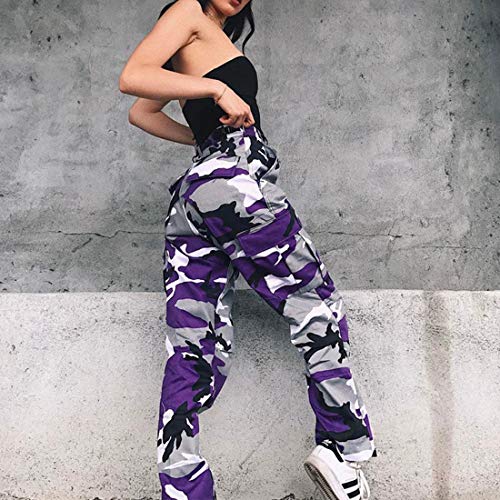 Inlefen Pantalones Casuales de Mujer Pantalones Sueltos de Camuflaje Pantalones Harem Pantalones Baile Hip Hop Moda Ocio Deportes al Aire Libre Mujer Pantalones Largos