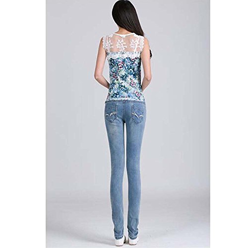 Inlefen Vintage Jeans de Maternidad: sobre la Protuberancia, Mezclilla Embarazo Look Leggings Pretina