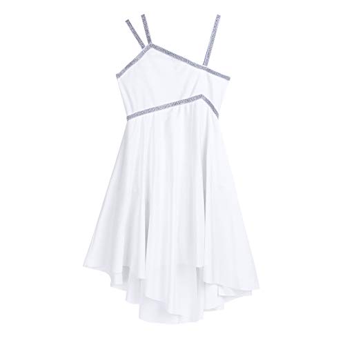 inlzdz Vestido de Ballet para Niñas Mailot de Danza Contemporanea Vestido Tirantes Asimétricos Falda Irregular Leotardo Gimnasia Ropa de Actuación Escolar Blanco 1 14 años inlzdz Vestido de Ballet para Niñas Mailot de Danza Contemporanea Vestido Tirantes Asimétricos Falda Irregular Leotardo Gimnasia Ropa de Actuación Escolar Blanco 1 14 años