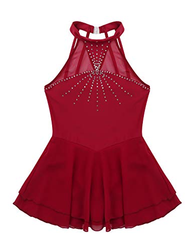 inlzdz Vestido Patinaje Artistico Maillot para Niña Traje Deportiva Elástica de Patinaje Maillots de Danza Ballet con Falda Irregular 6-14 Años Burdeos 14 años inlzdz Vestido Patinaje Artistico Maillot para Niña Traje Deportiva Elástica de Patinaje Maillots de Danza Ballet con Falda Irregular 6-14 Años Burdeos 14 años