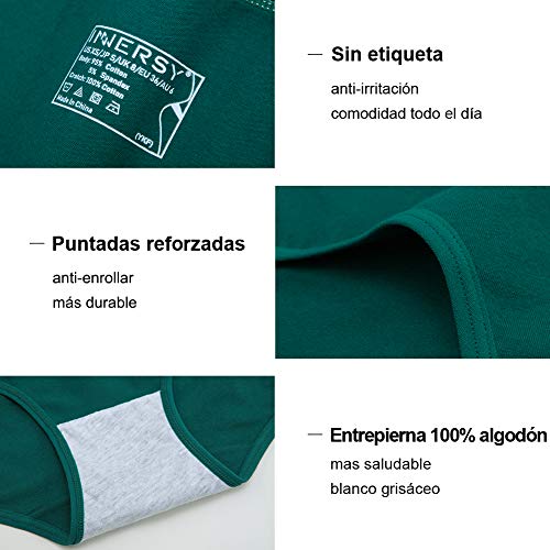 INNERSY Bragas Mujer Culotte de Algodón Braguitas Ropa Interior Cómoda y Sexy Pack de 6 (XL-EU 44, Oscuro) INNERSY Bragas Mujer Culotte de Algodón Braguitas Ropa Interior Cómoda y Sexy Pack de 6 (XL-EU 44, Oscuro)