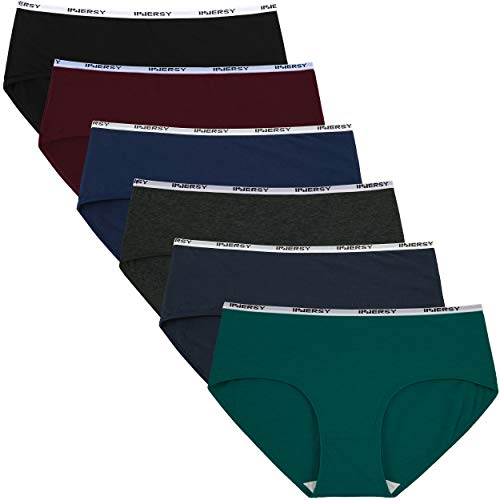 INNERSY Bragas Mujer Culotte de Algodón Braguitas Ropa Interior Cómoda y Sexy Pack de 6 (XL-EU 44, Oscuro) INNERSY Bragas Mujer Culotte de Algodón Braguitas Ropa Interior Cómoda y Sexy Pack de 6 (XL-EU 44, Oscuro)