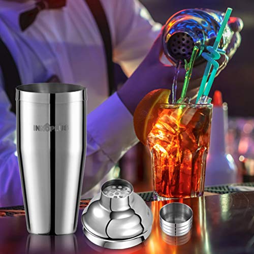 INNÔPLUS Coctelera, Coctelera para Cocteles, Coctelera Boston de Acero Inoxidable, Martini Coctelera Profesional de 750ml con Colador Integrado Mezclador/Agitador, Coctelera Coctel Manhattan Shaker INNÔPLUS Coctelera, Coctelera para Cocteles, Coctelera Boston de Acero Inoxidable, Martini Coctelera Profesional de 750ml con Colador Integrado Mezclador/Agitador, Coctelera Coctel Manhattan Shaker