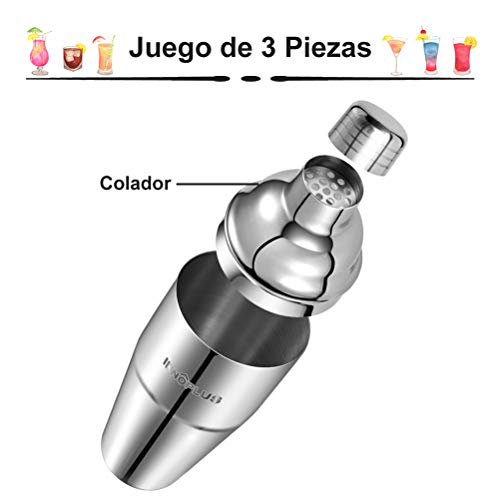 INNÔPLUS Coctelera, Coctelera para Cocteles, Coctelera Boston de Acero Inoxidable, Martini Coctelera Profesional de 750ml con Colador Integrado Mezclador/Agitador, Coctelera Coctel Manhattan Shaker INNÔPLUS Coctelera, Coctelera para Cocteles, Coctelera Boston de Acero Inoxidable, Martini Coctelera Profesional de 750ml con Colador Integrado Mezclador/Agitador, Coctelera Coctel Manhattan Shaker