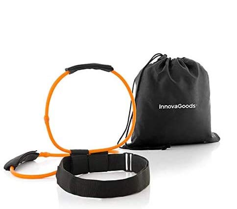 InnovaGoods Cinturón con Bandas de Resistencia para Glúteos y Guía de Ejercicios Bootrainer, Adultos Unisex, Negro, Naranja,