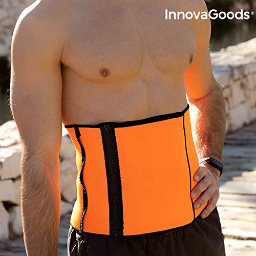 InnovaGoods Faja Reductora Deportiva con Efecto Sauna Adelgazante, Adultos Unisex, Naranja, Ajustable 68-94 cm