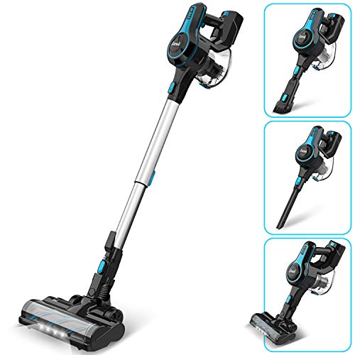 INSE Aspirador Sin Cable, 4 en 1 Vertical Escopa y de Mano Aspirador Escoba Sin Cable, Autonomía hasta 45min, Filtración de 3 Etapas, Capacidad 1.2L, Gran Cepillo Motorizado, Luz LED INSE Aspirador Sin Cable, 4 en 1 Vertical Escopa y de Mano Aspirador Escoba Sin Cable, Autonomía hasta 45min, Filtración de 3 Etapas, Capacidad 1.2L, Gran Cepillo Motorizado, Luz LED