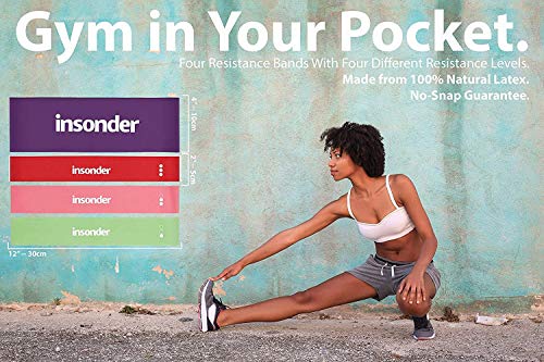 Insonder Bandas Ejercicio - Bandas de Resistencia - Cintas Elastica Set Comprar Precio Elasticas para Hacer Ejercicio - Loop Resistance Bands para Fitness Pilates Fuerza Fisioterapia Movilidad