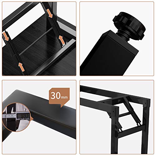 Insputer Mesa de Escritorio Plegable portátil para computadora Escritorio Plegable para Estudiantes 80 x 40 x 75 cm Escritorio Plegable para computadora portátil No Requiere ensamblaje Negro