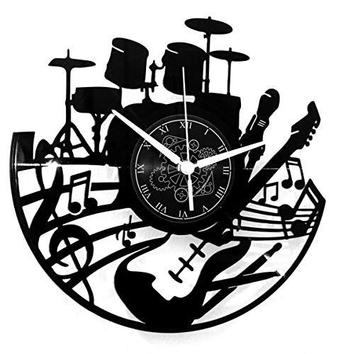 Instant Karma Clocks Reloj de Pared Vinilo Guitarra, Música, Teclado y Batería Banda Rock Pop, Negro Instant Karma Clocks Reloj de Pared Vinilo Guitarra, Música, Teclado y Batería Banda Rock Pop, Negro