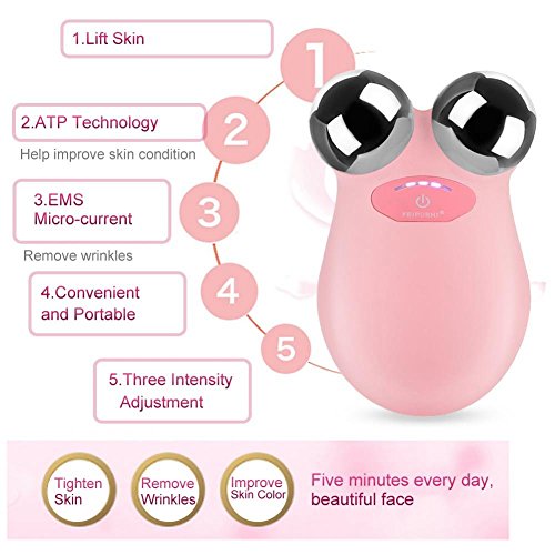 Instrumento de belleza facial Eléctrico Micro-corriente vibración Y Forma facial Masaje Cuerpo y Roller 3d, Masajeador Lifting Facial eliminar las arrugas de la piel facial