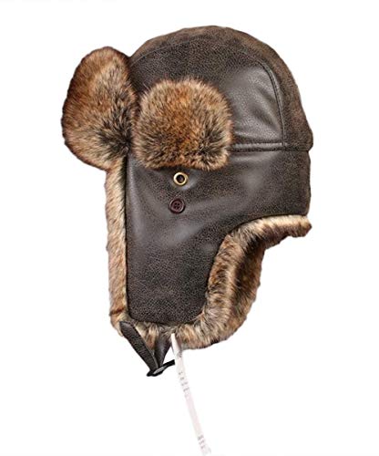 Insun Unisexo Gorros de Aviador Gorro de Cuero Sintético Invierno con Orejeras Anti Viento Impermeable Marrón XL Circunferencia del Sombrero 60cm Insun Unisexo Gorros de Aviador Gorro de Cuero Sintético Invierno con Orejeras Anti Viento Impermeable Marrón XL Circunferencia del Sombrero 60cm