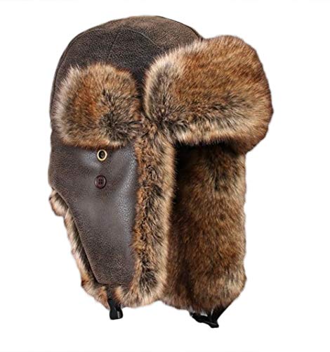 Insun Unisexo Gorros de Aviador Gorro de Cuero Sintético Invierno con Orejeras Anti Viento Impermeable Marrón XL Circunferencia del Sombrero 60cm Insun Unisexo Gorros de Aviador Gorro de Cuero Sintético Invierno con Orejeras Anti Viento Impermeable Marrón XL Circunferencia del Sombrero 60cm