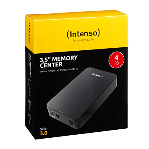 Intenso Memory Center - Disco Duro Externo de 4 TB (3.5", 12 V, USB 3.0), Negro