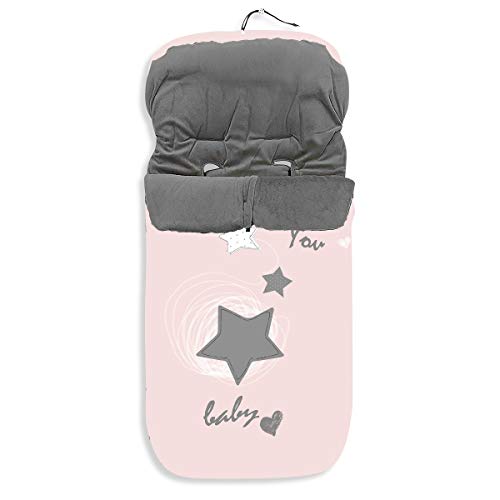 Interbaby D10057-02 - Saco Universal Estrellas Rosa Para Silla De Paseo, Unisex