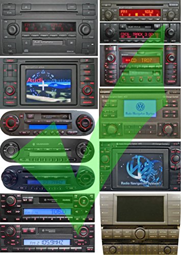 Interfaz de audio Bluetooth para 8 pines Mini ISO Audi: Chorus 2, Concert 2, Symphony 1/2, Navigation Plus 1/2, RNS de D - - - - VW: MCD, MFD, Gamma 5.