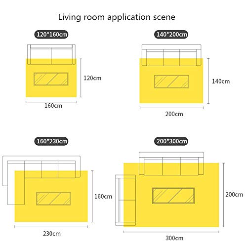 Interior Soft Moderna Alfombra-Azul degradado sala de estar alfombra sin pelo grande antideslizante toque duradero sedoso resistente a las manchas de suciedad y se desvanecen-200 * 300 cm