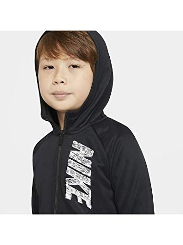 Intersport Therma Graphic Full Zip Sudadera con Capucha, Blanco/Negro, L para Niños