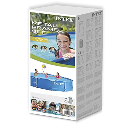 Intex 28212NP Piscina Redonda Metal Frame, con depuradora, 366X76 cm 6503 litros Intex 28212NP Piscina Redonda Metal Frame, con depuradora, 366X76 cm 6503 litros