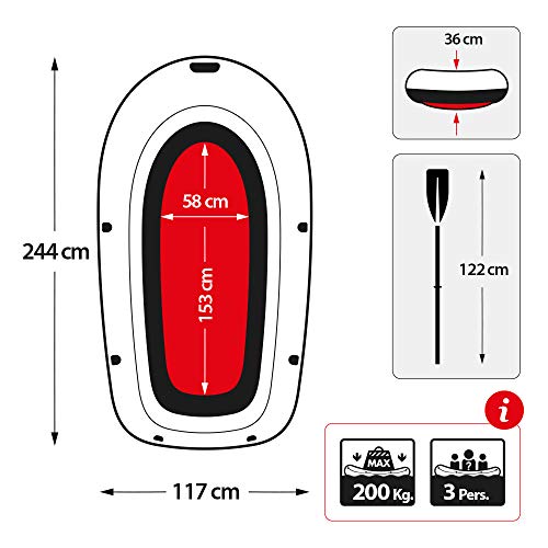 Intex 58357NP - Barca hinchable Explorer Pro 200 con remos e hinchador - 169 x 102 x 33 cm