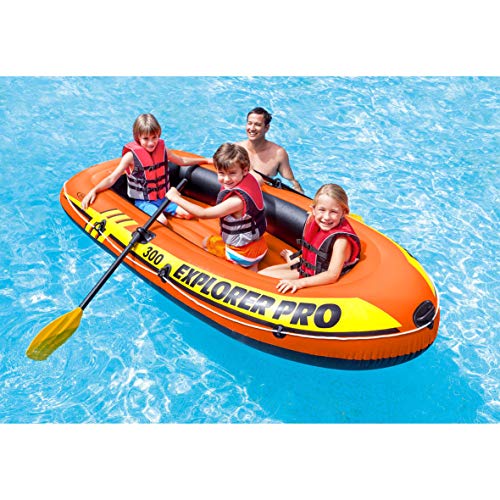 Intex 58358NP - Barca hinchable Explorer Pro 300 con remos e hinchador 244 x 117 x 36 cm