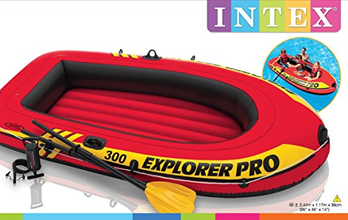 Intex 58358NP - Barca hinchable Explorer Pro 300 con remos e hinchador 244 x 117 x 36 cm