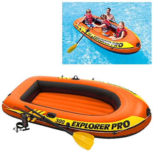 Intex 58358NP - Barca hinchable Explorer Pro 300 con remos e hinchador 244 x 117 x 36 cm