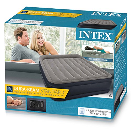 Intex 64136 - Colchón hinchable Dura-Beam Standard Deluxe Pillow 152 x 203 x 42 cm