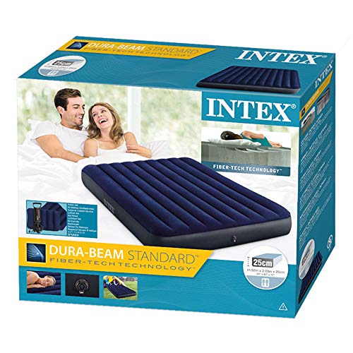 Intex 64765 - Cama de aire Dura Beam Standard Classic Downy, 152 x 203 x 25 cm