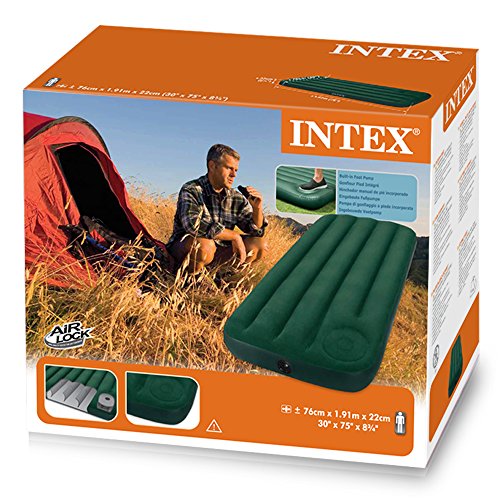 Intex 66950 - Colchón hinchable 76 x 191 x 22 cm bomba de pie integrada