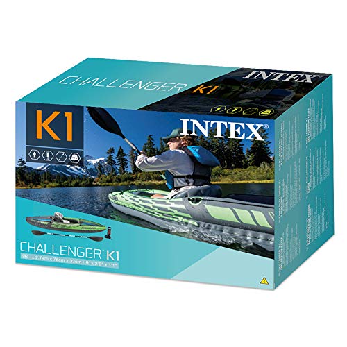 Intex 68305NP - Kayak hinchable Challenger K1 con un remo 274 x 76 x 33 cm