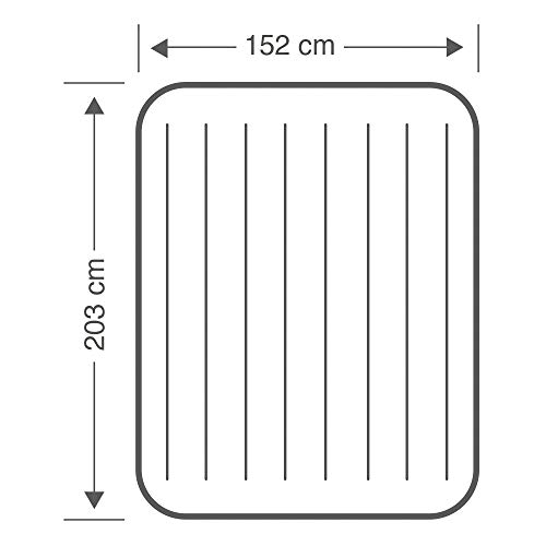 Intex - Colchón hinchable Dura-Beam Standard DELUXE Single-High - 152 x 203 x 25 cm (64103), 152 x 203 cm, inflable, pvc (93%), abs (1%), polyester (4%), rayon (2%)