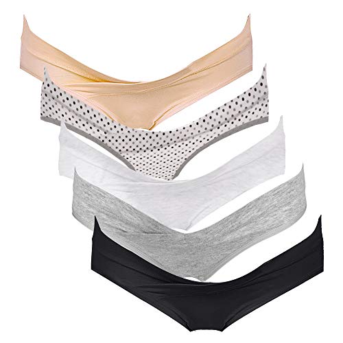 Intimate Portal Mujer Algodón Bajo el Vientre de Braguitas de Bikini Premamá Natural (PK de 5) 2XL Intimate Portal Mujer Algodón Bajo el Vientre de Braguitas de Bikini Premamá Natural (PK de 5) 2XL