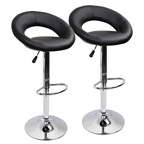 IntimaTe WM Heart Set de 2 x Taburetes de Bar Cuadrado y Moderno, Cuero de PU Telesilla con Respaldo Medialuna Altura Ajustable Giratoria para Bar Cocina (Negro) IntimaTe WM Heart Set de 2 x Taburetes de Bar Cuadrado y Moderno, Cuero de PU Telesilla con Respaldo Medialuna Altura Ajustable Giratoria para Bar Cocina (Negro)