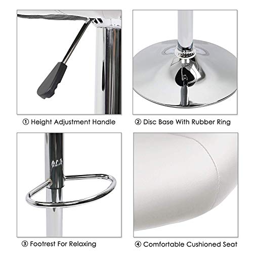 IntimaTe WM Heart Set de 2 x Taburetes de Bar Cuadrado y Moderno, Cuero de PU Telesilla con Respaldo Medialuna Altura Ajustable Giratoria para Bar Cocina (Blanco) IntimaTe WM Heart Set de 2 x Taburetes de Bar Cuadrado y Moderno, Cuero de PU Telesilla con Respaldo Medialuna Altura Ajustable Giratoria para Bar Cocina (Blanco)