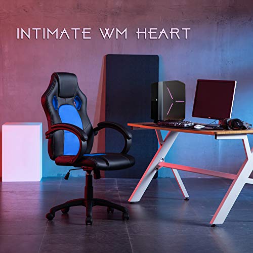 IntimaTe WM Heart Silla de Escritorio de Oficina de PU, Racing,Asiento Giratorio del Escritorio del Ordenador