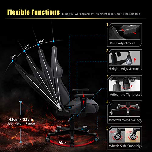 IntimaTe WM Heart Silla Gaming, Oficina Silla Computadora,Ergonómica Silla Giratoria, Silla Reclinable con Alto Respaldo,PC Silla (Gris 1) IntimaTe WM Heart Silla Gaming, Oficina Silla Computadora,Ergonómica Silla Giratoria, Silla Reclinable con Alto Respaldo,PC Silla (Gris 1)