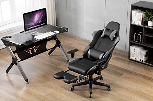 IntimaTe WM Heart Silla Gaming, Silla Gamer con Reposapiés Silla Escritorio Giratoria Altura Ajustable Respaldo Inclinable hasta 135 ° PU (Gris)