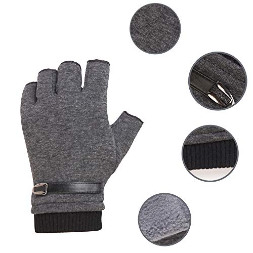 INTVN Guantes de Invierno sin Dedos 2 Pares Guantes sin Dedos Hombre Unisex Hombre Mujer(Negro y Gris) INTVN Guantes de Invierno sin Dedos 2 Pares Guantes sin Dedos Hombre Unisex Hombre Mujer(Negro y Gris)