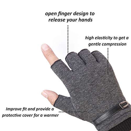 INTVN Guantes de Invierno sin Dedos 2 Pares Guantes sin Dedos Hombre Unisex Hombre Mujer(Negro y Gris) INTVN Guantes de Invierno sin Dedos 2 Pares Guantes sin Dedos Hombre Unisex Hombre Mujer(Negro y Gris)