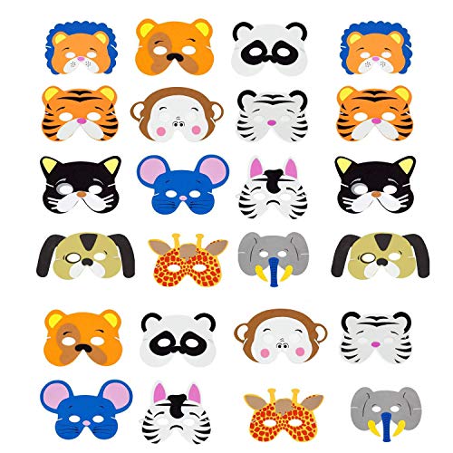 INTVN Mascarilla Animal, EVA Animal Masks Máscara de Cosplay Máscaras de Fiesta para Niños Fiesta de Cumpleaños, Navidad, Halloween, 24 Piezas INTVN Mascarilla Animal, EVA Animal Masks Máscara de Cosplay Máscaras de Fiesta para Niños Fiesta de Cumpleaños, Navidad, Halloween, 24 Piezas