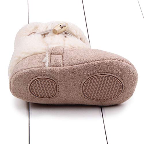 Invierno Zapatos de Bebé Niñs Recién Nacido Suela Blanda Botas de nieve cuna suaves Primeros Pasos (12-18 meses, Beige)