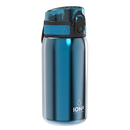 Ion8 Acero Inoxidable Botella Agua, Sin Fugas, Azul, 400ml