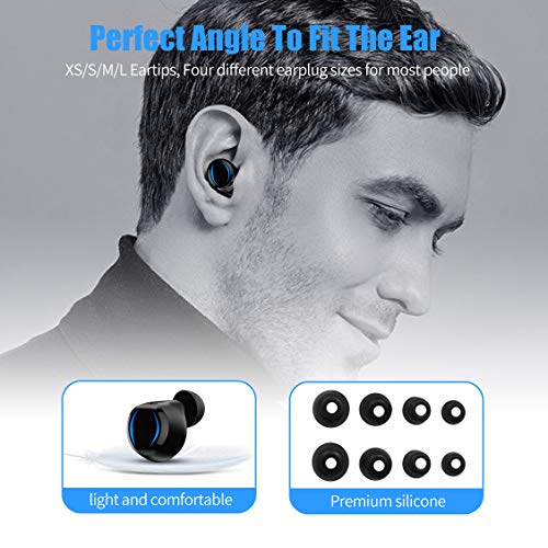 iPosible Auriculares Inalámbricos Bluetooth [2019 Más Nuevo Modelo - 3500mAh] Sonido Estéreo Mini Twins In-Ear Auriculares Carga Rapida Resistente al Agua con Caja de Carga para iOS y Android